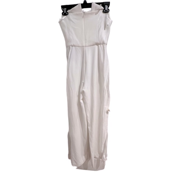Sold * Black Halo Lena Tuxedo Strapless white Jumpsuit size 4 - Picture 8 of 10
